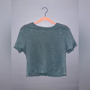 SHEIN Turquoise Cropped T-Shirt